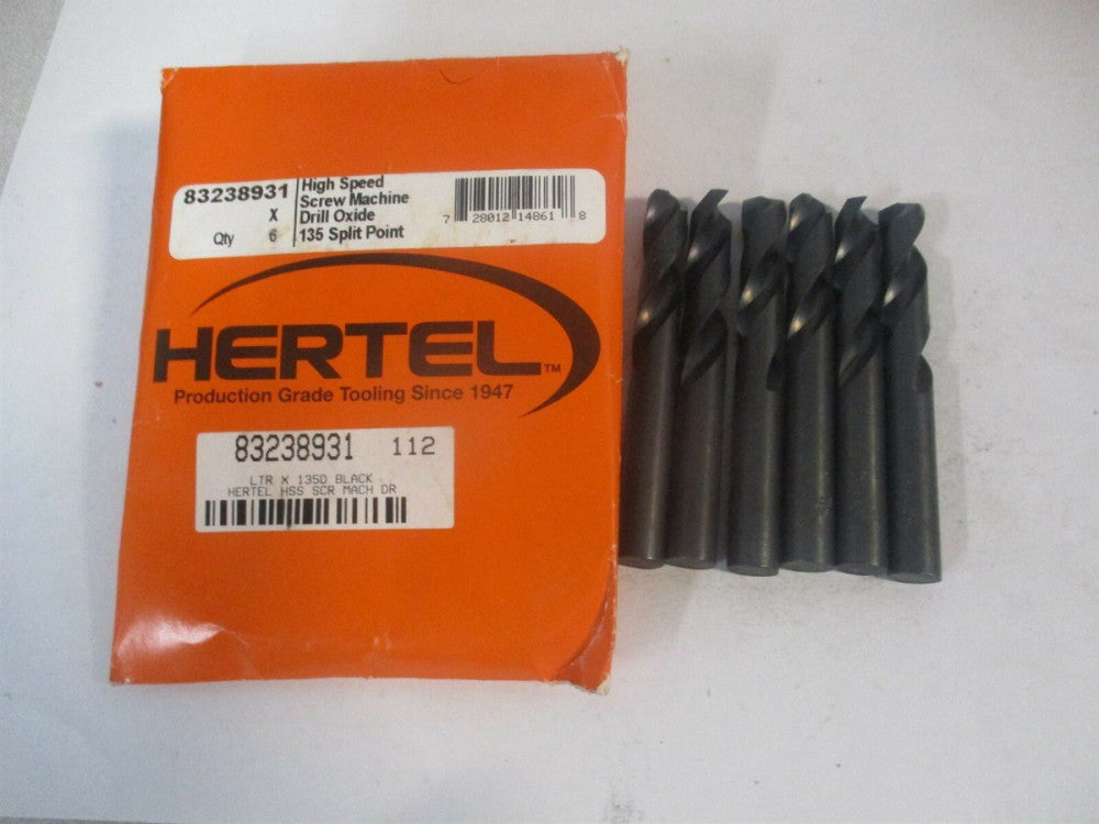 (83238931) 0.397" x 3-5/16" OAL 135° Spiral HSS Screw Machine Drill Bit - Qty 6
