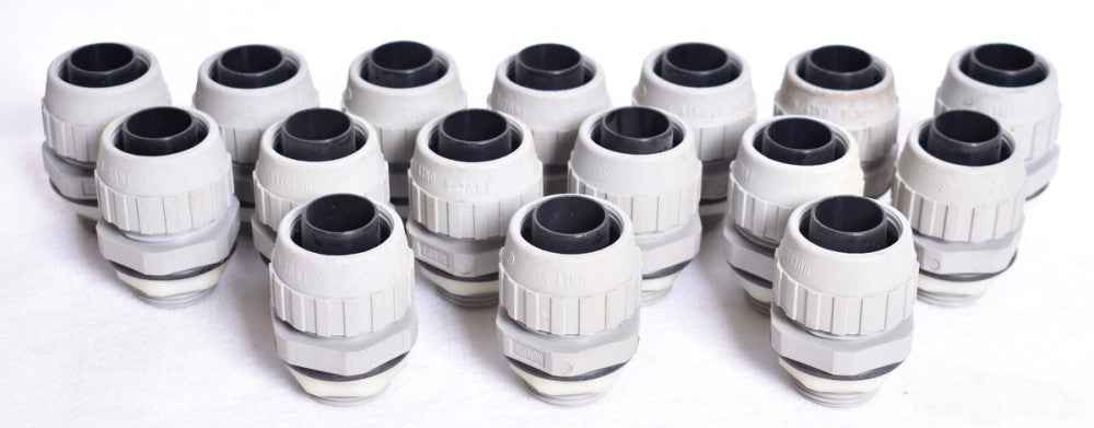 16 Hubbell 3/4" Straight Liquid Tight Nylon Connectors Fittings Grey P075NBKA
