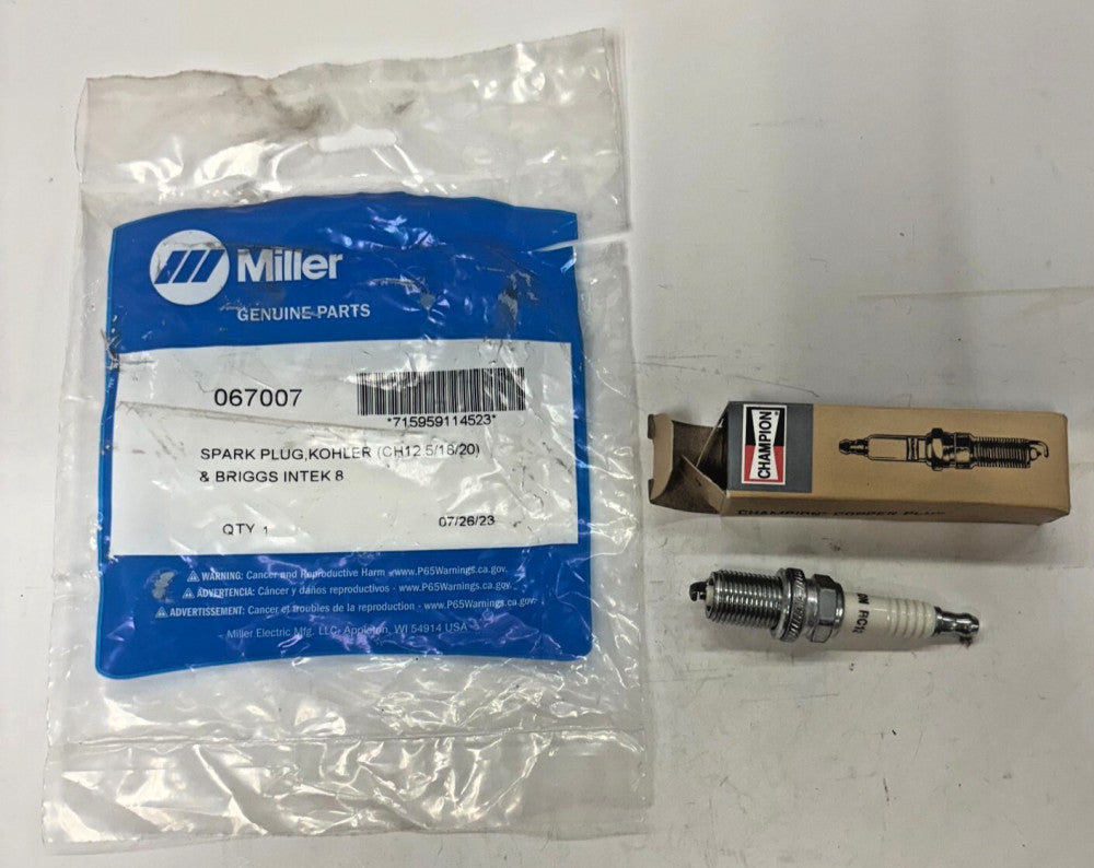 MILLER KOHLER SPARK PLUG 067007 BRIGGS CH12.5/18/20 BOX DIMENSIONS 3-1/2"x1"X1"