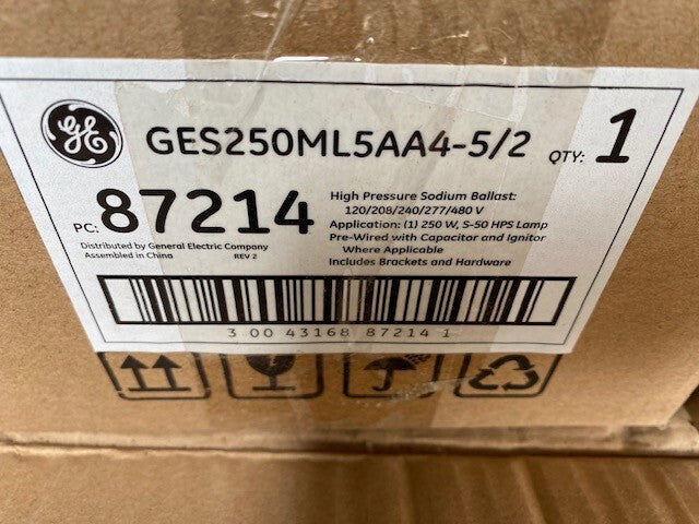 GE 87214 GES250ML5AA4-5/2 High Pressure Sodium Ballast (NEW)