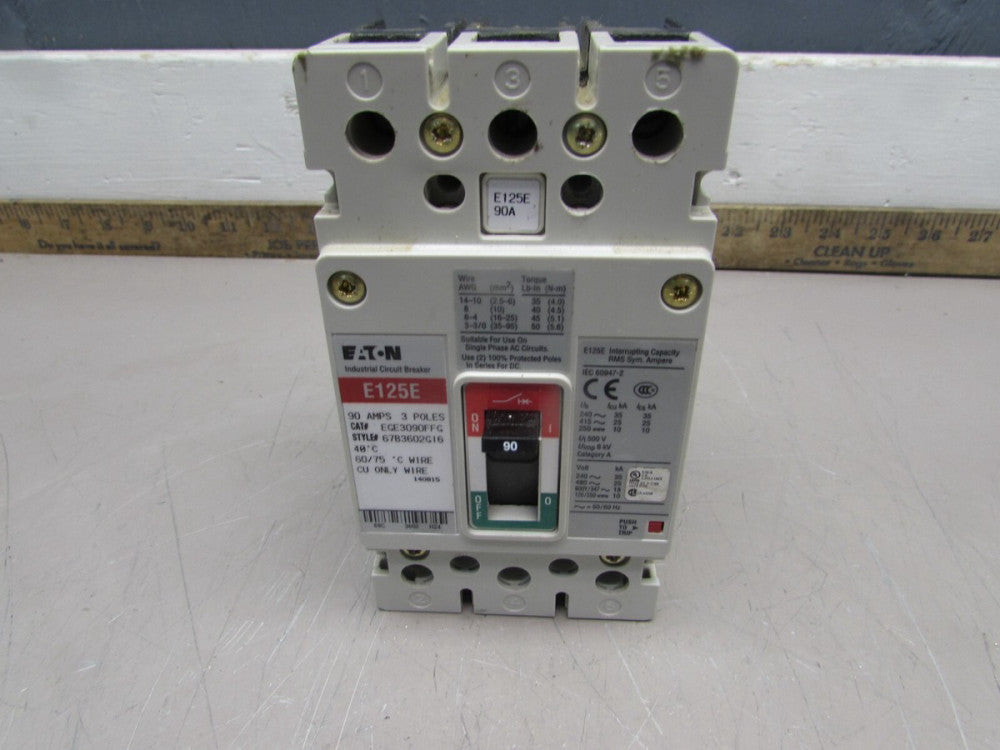 EATON EGE3090FFG , E125E CIRCUIT BREAKER, 3P/90A/480V /25kA,  MAKE OFFER!