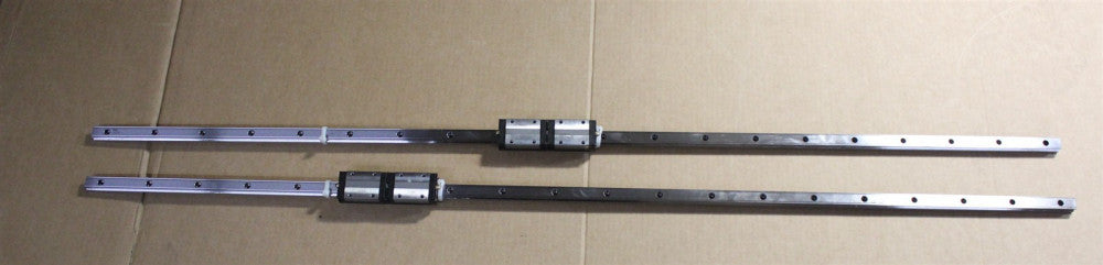 THK (2) 46.5" LINEAR GUIDE RAILS W/ 4 BEARING BLOCKS SSR15