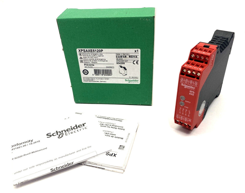 Schneider Electric XPSAXE5120P Stop And Switch Monitoring Safety Module 24V