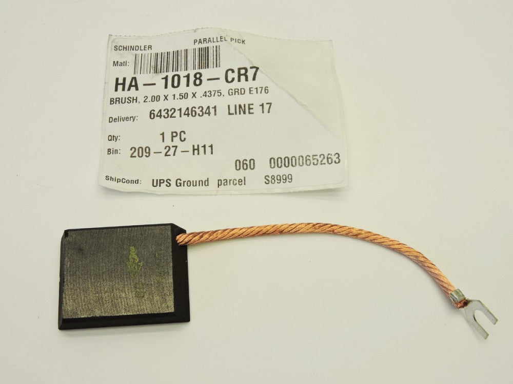 Schindler HA-1018-CR7 Carbon Brush 2"x 1.5" x .4375" Grade E176