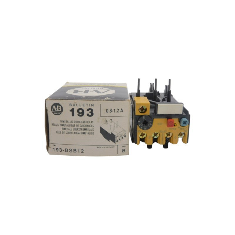 ALLEN BRADLEY 193-BSB12 SER. B 600V 0.8-1.2A (BK/YL) NSMP