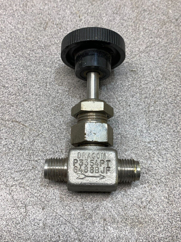 NEW NO BOX DRAGON 1/4" STAINLESS STEEL NEEDLE VALVE P3354PT 6488BJF