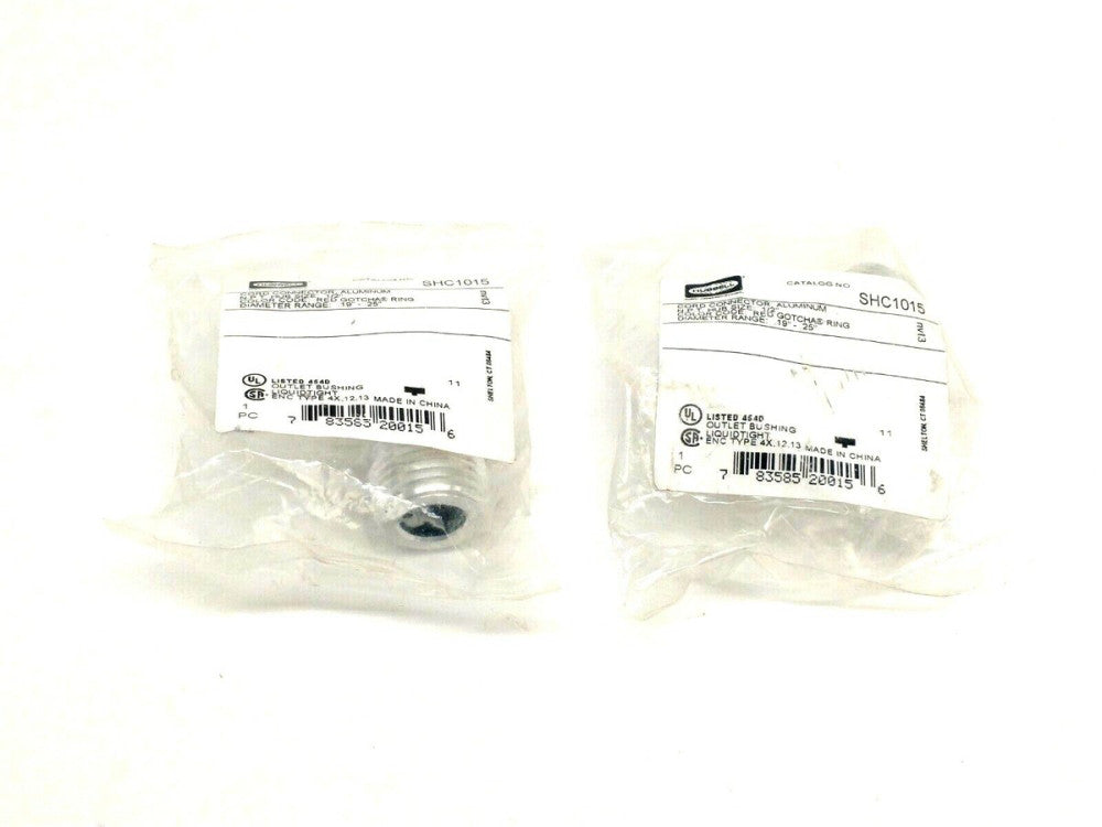 Hubbell SHC1015 Kellems Straight Male Aluminum Connector 1/2" Hub LOT OF 2
