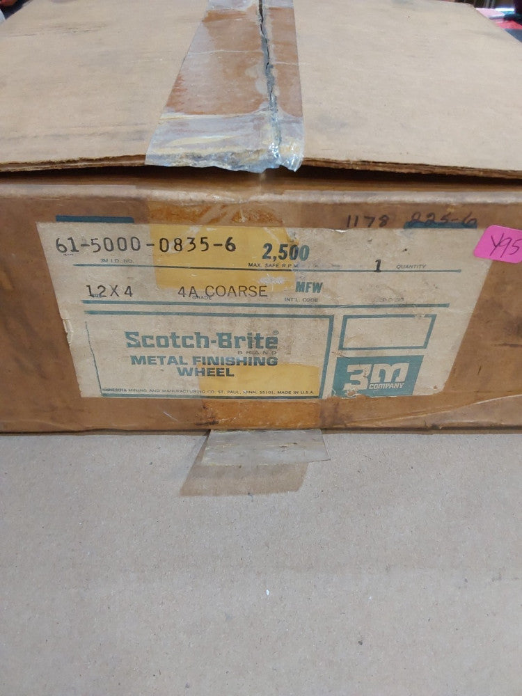 Scotch-Brite, Metal Finishing Wheel Grade: 4A Coarse 12x4 Wheel 2,500 Rpm