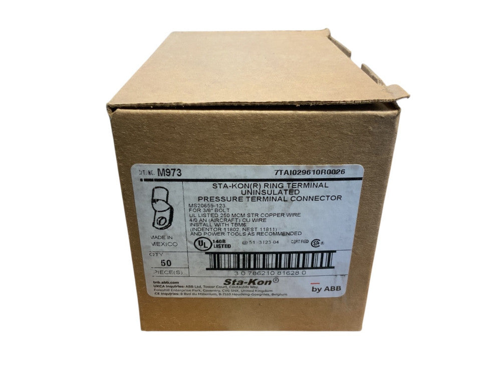 Thomas & Betts M973 Ring Terminal MS20659-123 Box Of 50