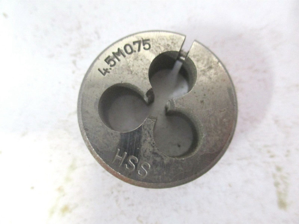 4.5M x 0.75 x 1" High Speed Steel Round Adjustable Screw Die
