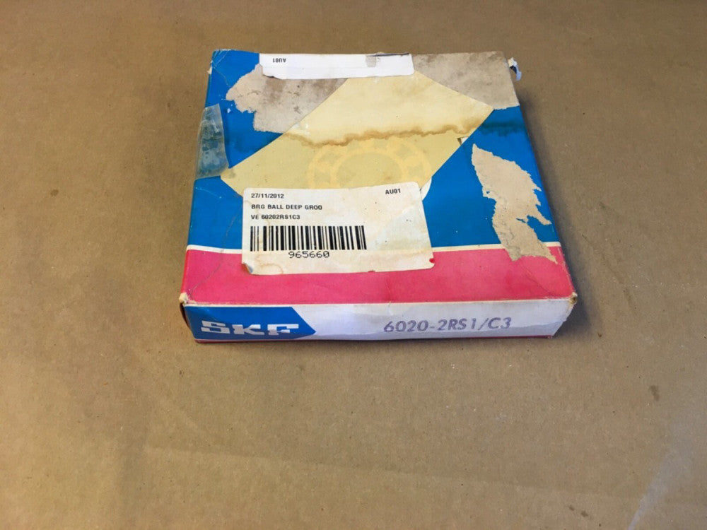 SKF 6020 2RS1/C3 DEEP GROOVE BALL BEARING, RUBBER SEALED 100x150x24mm  (KB)