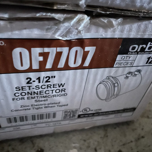 (12) ORBIT OF7707-S 2-1/2" STEEL EMT SET SCREW CONNECTOR