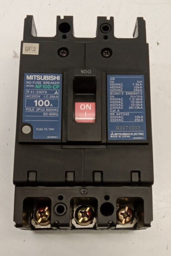 Mitsubishi Circuit Breaker NF100-CP 100 AMP 600Vac 3 Pole 41-23079