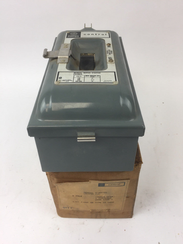 GE CR1062 S7G MANUAL STARTER 2 POLE TOGGLE OPER 1 OVERLOAD NEMA SIZE 1