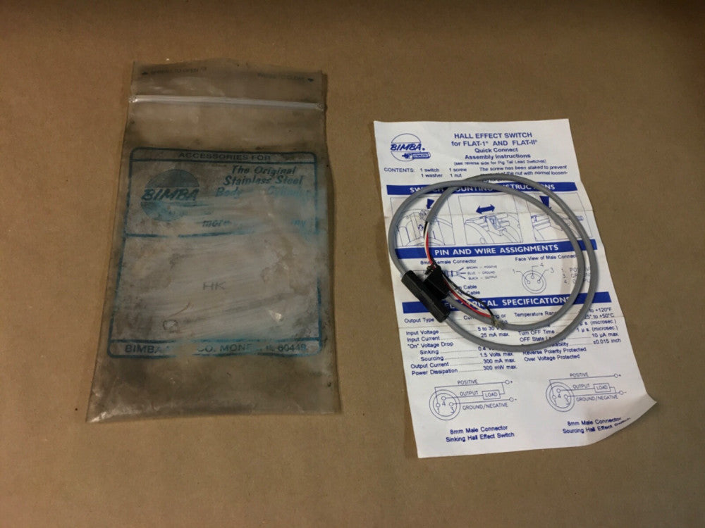 Bimba HK Flat-1 & Flat II Pig Tail Lead Hall Effect Switch 5-30 VDC 25 Ma Max