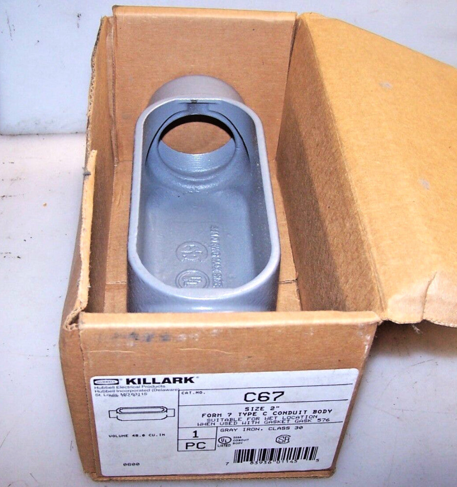 New Hubbell Killark Conduit Body 2" Type C Gray Iron  C67