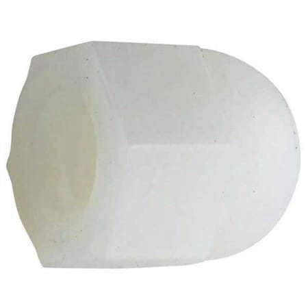 Zoro Select 0500632Cn Standard Crown Cap Nut, #6-32, Nylon, Plain, 11/32 In H,