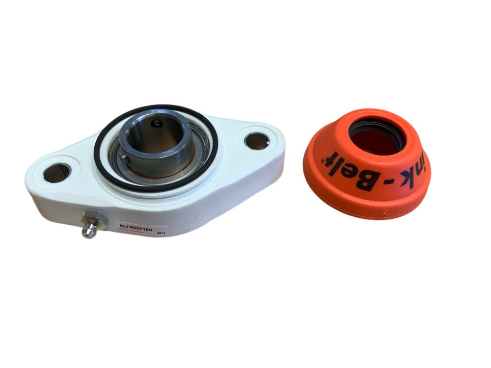 Rexnord KLFXSS216D 2-Bolt Flange Block Bearing, 1" Bore, Thermoplastic