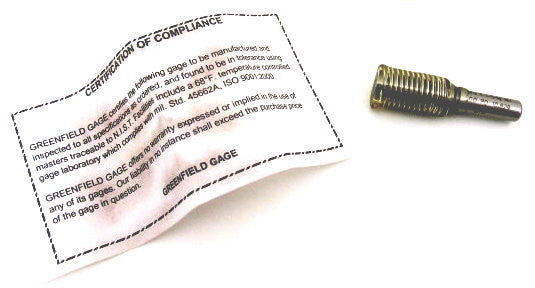 Greenfield M12 x 1.75 Thread Go Plug Gage 