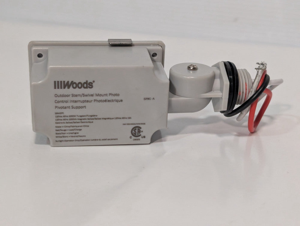 IIIWoods 59443PC Outdoor Stem/Swivel Mount Photo Control Light Sensor, 120VAC