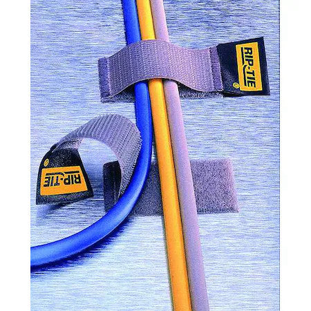 Rip-Tie C-08-005-Gy Cable Tie Strap, 8 In L, 2-1/2 In Max Bundle Dia., Gray,