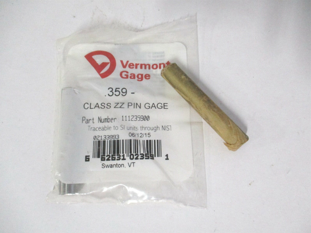 Vermont Gage (111235900) 0.359" Diam Class ZZ Minus Plug & Pin Gage - Lot of 2