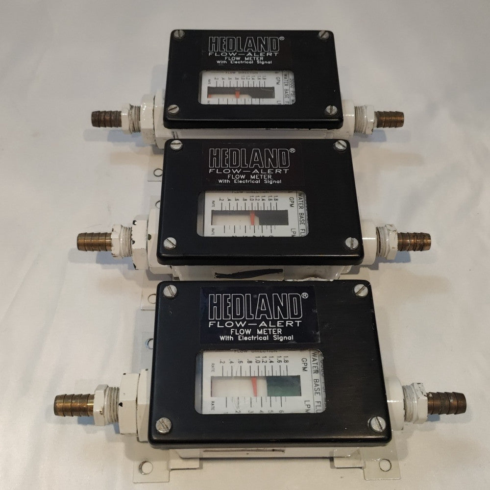 Lot of 3 Hedland Flow-Alert Flow Meter .2-1.8 gpm 1/2in Npt 3000 psi