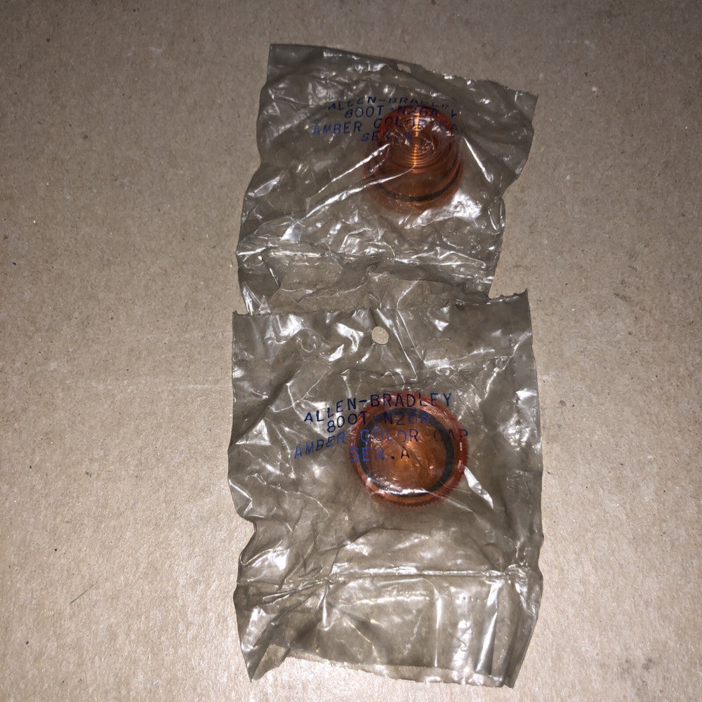 AB ALLEN BRADLEY 800T-N26A PILOT LIGHT ACRYLIC AMBER LENS NEW IN LOT OF 2!   E82