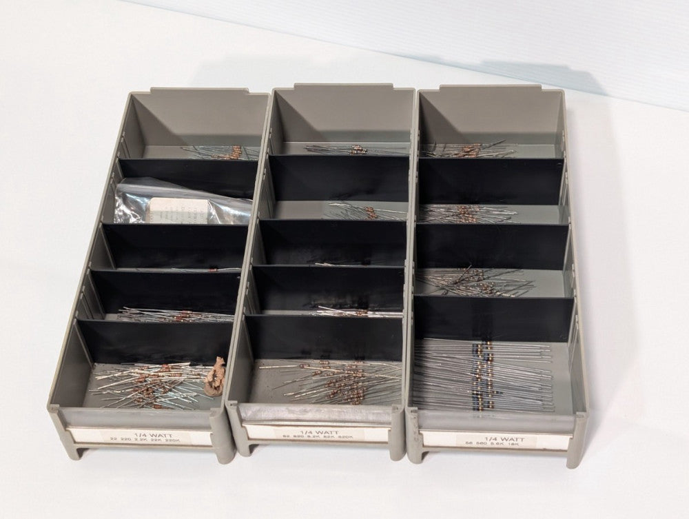 Lot of 1/4 Watt Linear Resistors, Varying Resistance Properties  - As Pictured