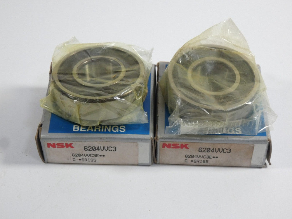 *Lot of 2* NSK 6204VVC3 Deep Groove Ball Bearing Single Row - NEW Surplus!