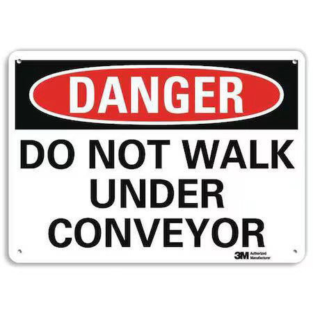 Lyle U3-1376-Ra_14X10 Danger Sign, 10 In Height, 14 In Width, Aluminum,