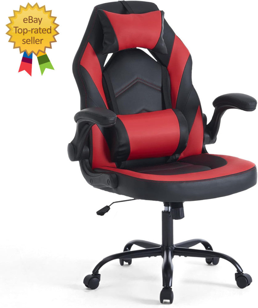 Ergonomic Gaming Desk Chair Computer Video with Comfy Lumbar Support and Headres