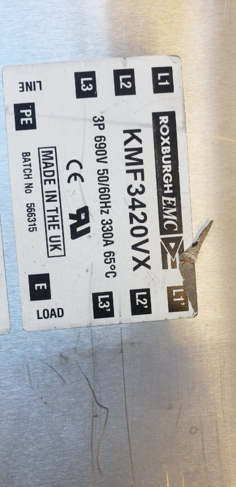 Roxburgh EMC KMF3420VX 3P  330 Amp 690v 50/60HZ