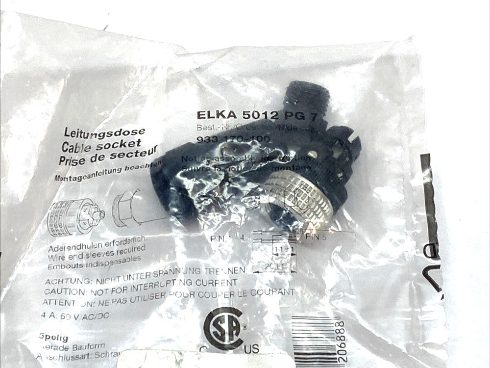 Belden ELKA 5012 PG7 M12 5‑Pin Female Field‑Attachable Connector