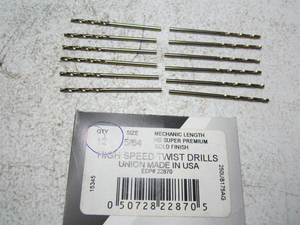 Norseman / CTD (22870) 5/64" HSS 135° Straight RH Maintenance Drill Bit - Qty 12