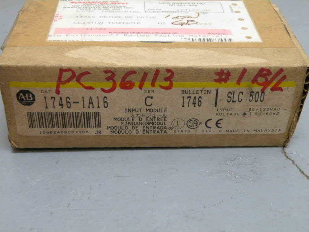 Refurbished Allen Bradley 1746-IA16 SLC 500 Ser C Input Module in box