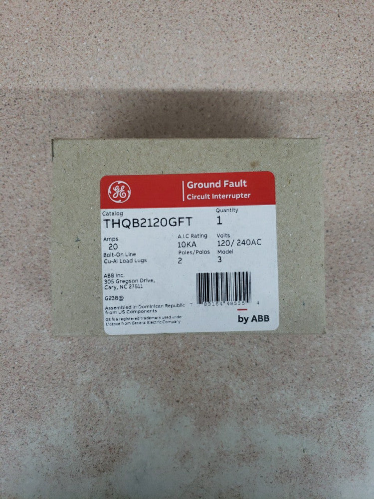 GE THQB2120GFT 2 POLE 20AMP Bolt On GFCI Circuit Breaker New In Box