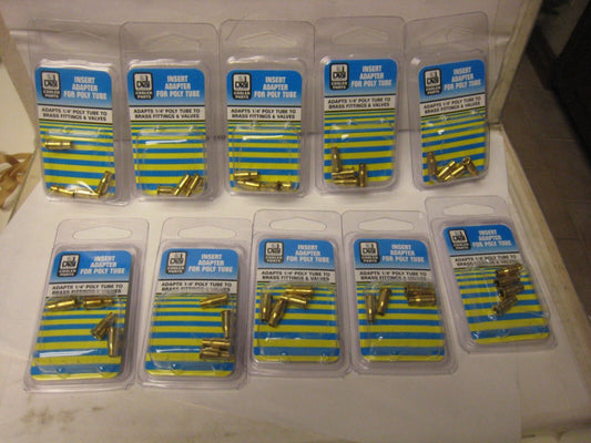 10 pack Dial Adapter 1/4 " Box/4 Tube connects 1/4" poly tubing to Comp. fitting