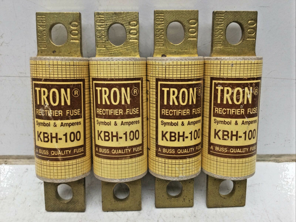 BUSSMANN BUSS TRON KBH-100 RECTIFIER FUSE 100 AMP 500V (LOT of 4)