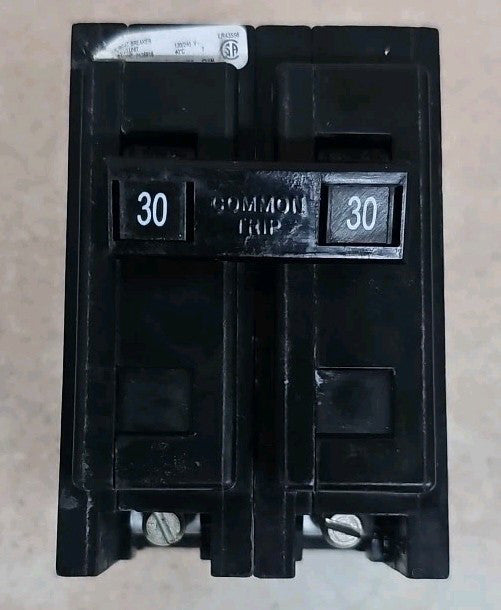 NTO 2- Pole 30A Cutler-Hammer QUICKLAG Cat No. QBHW2030 Bolt-On Circuit Breaker