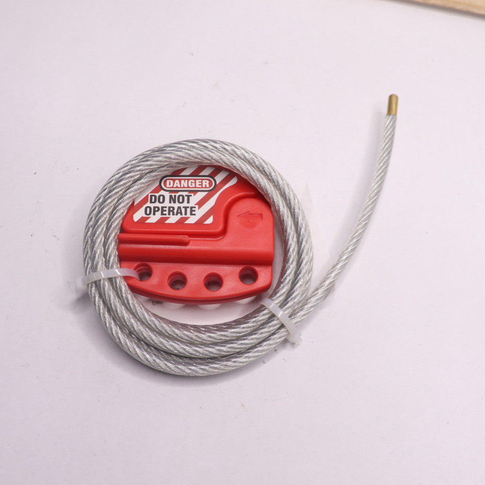 Adjustable Cable Lockout with Vinyl Coated 1/4" Diameter 6' Length