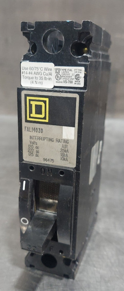SQUARE D #FAL14030 30A 277 Vac 1 Pole CIRCUIT BREAKER