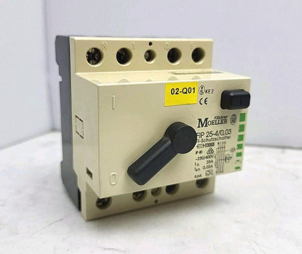 Moeller FIP 25-4/0,03 Residual Current Circuit Breaker 25A 4P 03A A-Char 30mA