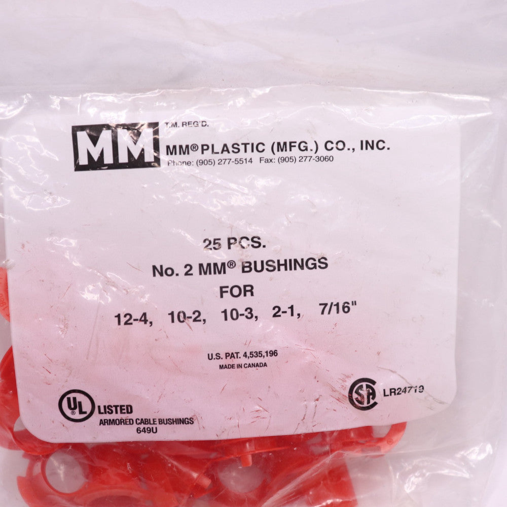 (25-Pk) MM Plastics Armored Cable Bushings