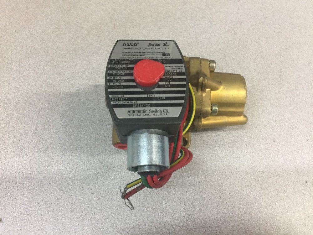 NEW NO BOX ASCO 1/4"NPT 10-250PSI 120VAC SOLENOID VALVE EF8344G0