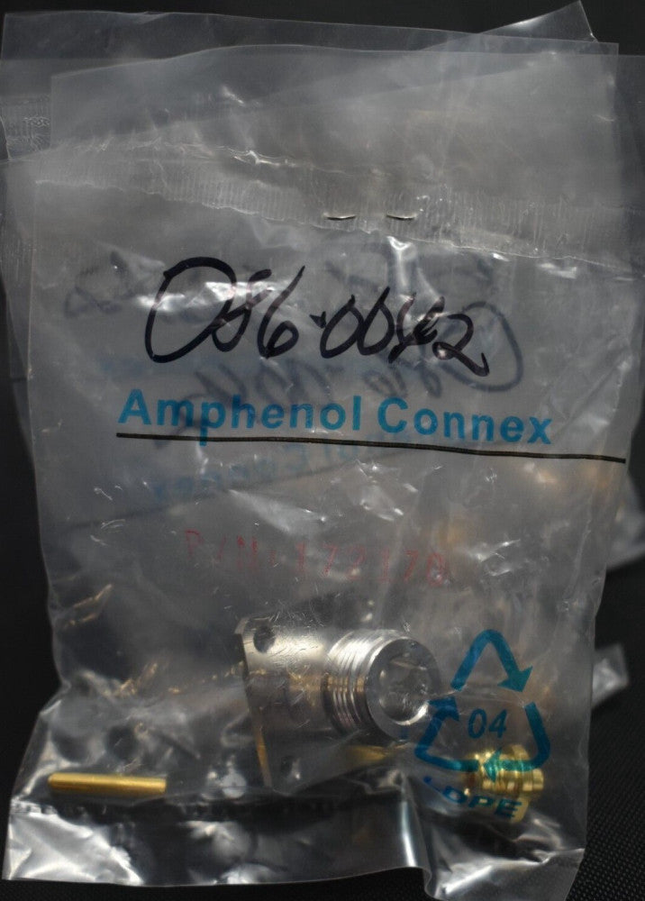 [Lot of 5] Amphenol 172170 RF Connector N-Type Straight Solder Jack RG-402