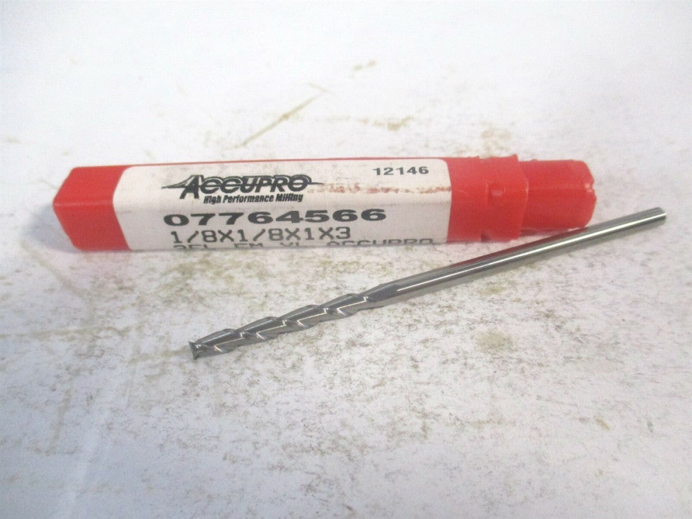 (12181743) 1/8" x 1" x 1/8" x 3" OAL Solid Carbide RH 2 Flute Square End Mill 