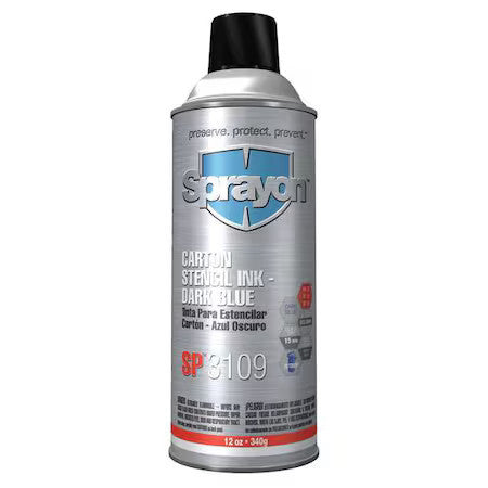 Sprayon S03109000 Stencil Ink,16 Oz,Net 12 Oz,Dark Blue