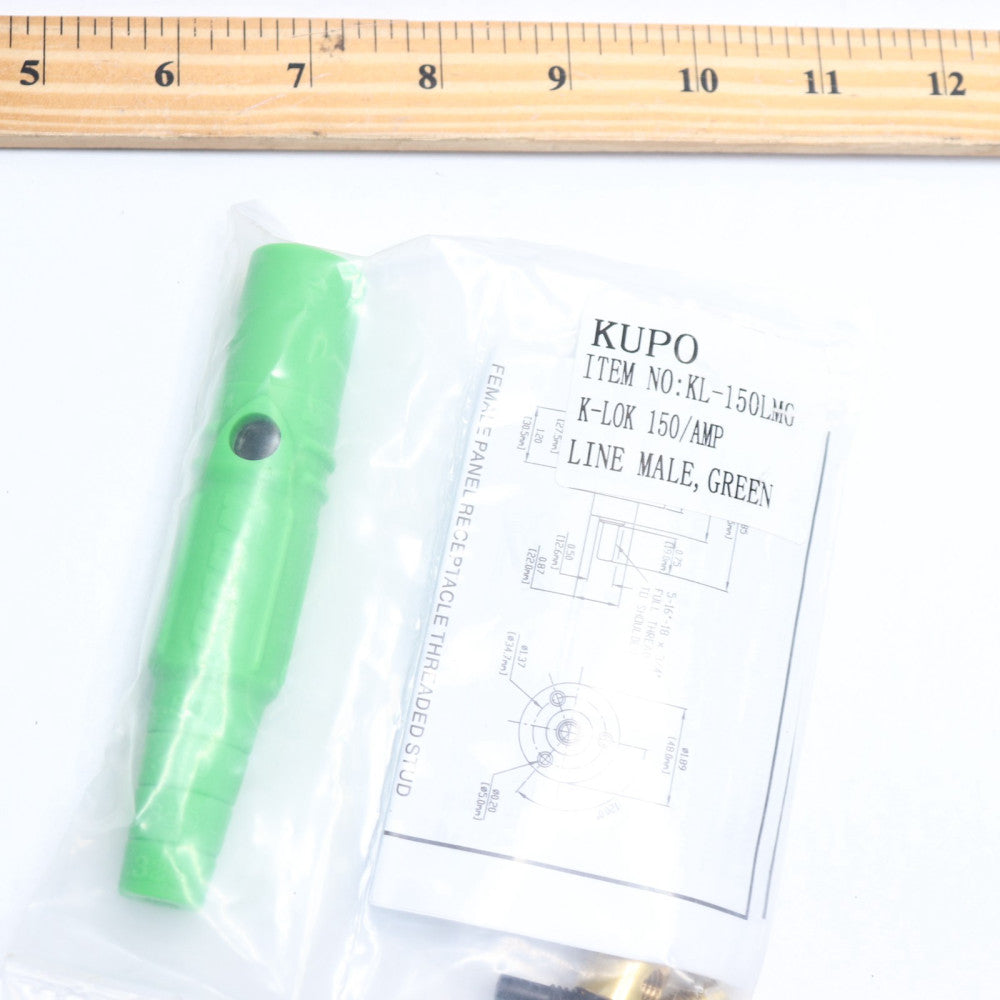 Kupo Male Cam Lock Plug TPV NEMA 600VAC/DC 150A Green KL-150LMC