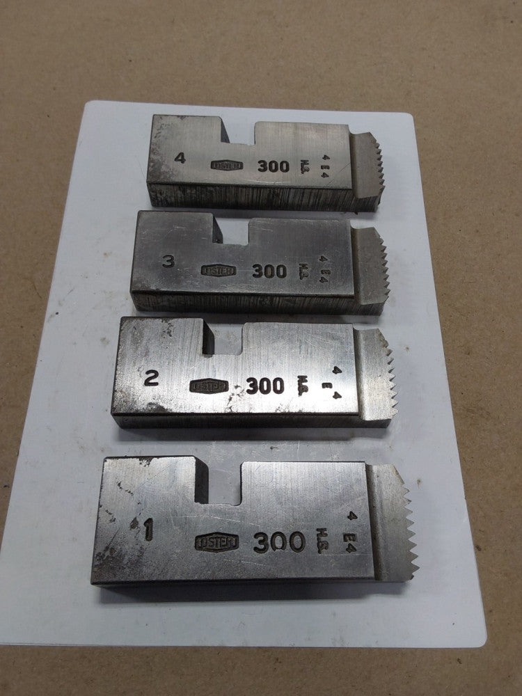 Oster 300 1-4 Die Set #1, 2, 3, 4......4E4...1" & 1"1/4S. HIGH SPEED